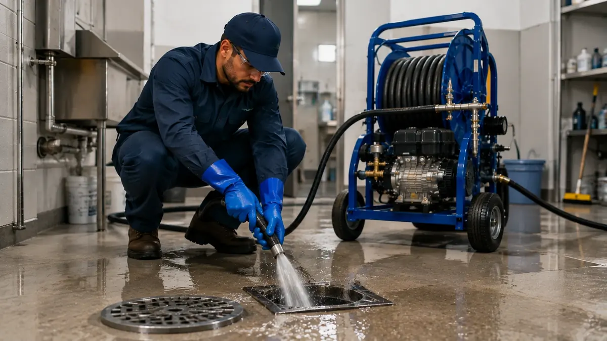 Floor Drain Hydro Jet Cleaning in Downey