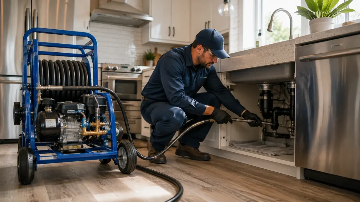 Kitchen Drain Hydro Jetting in Downey