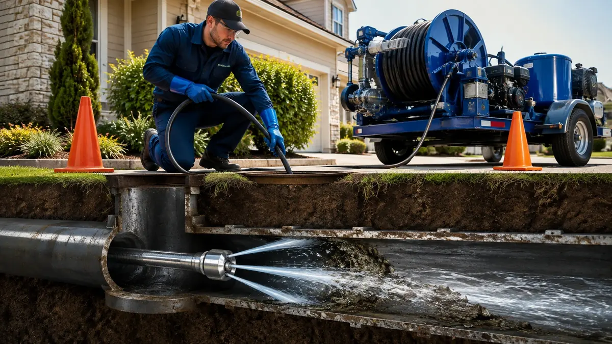 Main Sewer Line Hydro Jet Cleaning in Downey